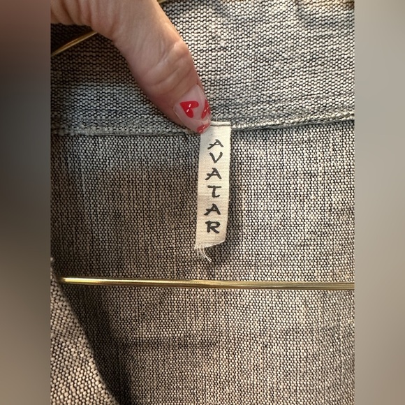 Avatar Clothing Gray Cotton Asymmetrical Blazer with wooden buttons size Medium - Picture 4 of 6